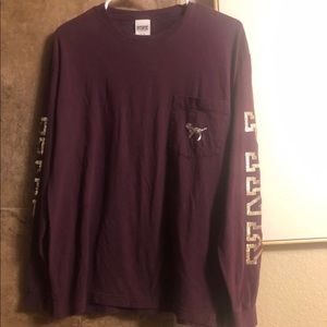 Maroon long sleeve Pink top